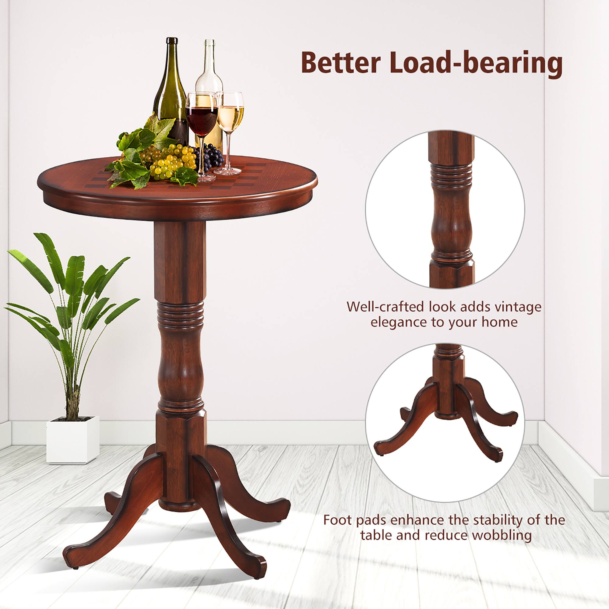 Better Load-bearing

Well-crafted look adds vintage elegance to your home

Foot pads enhance the stability of the table and reduce wobbling