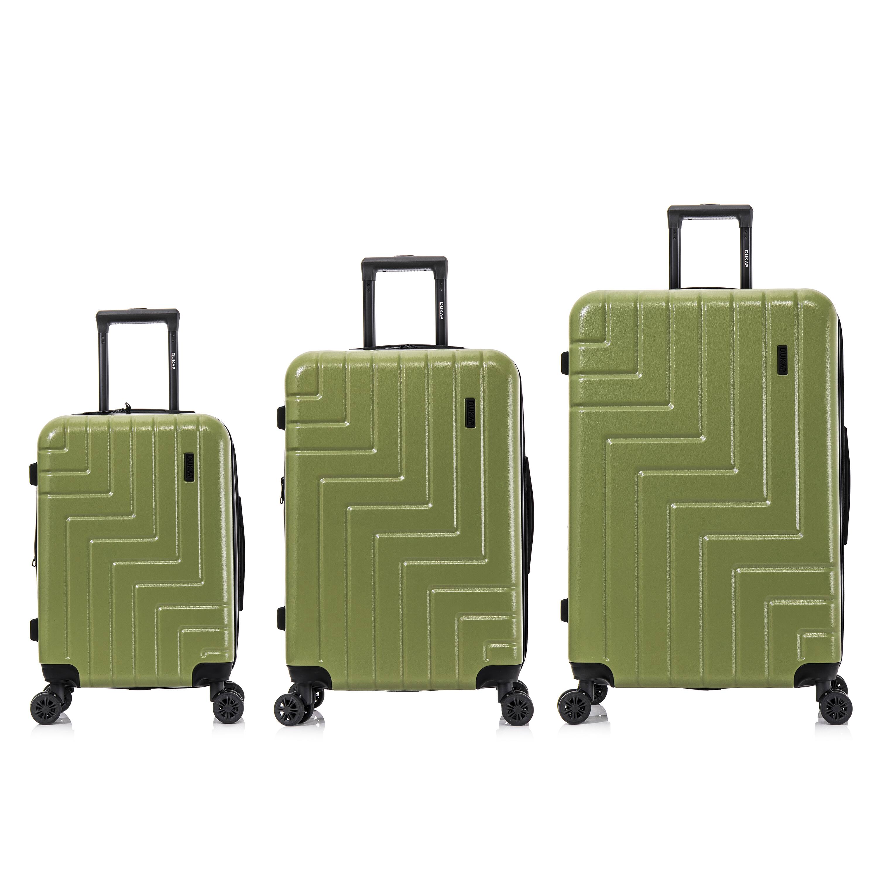 Alt View 3. DUKAP - Zahav Lightweight Hardside Spinner 3 Piece Luggage Set  20"/24"/28" - GREEN.