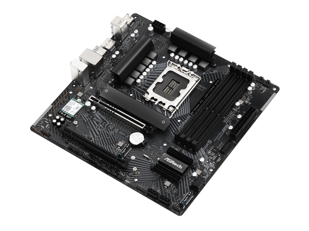 PM.2 2 WIFI O R RoHS CE 8% Hyper - C nthnoe H WIP NETVEL m Tisr nHiGL LIGHTNING PG 8760M - ASROCK - GAMING RE DDR5 sooa /SRock 1 I In CHAiSaL HNLA