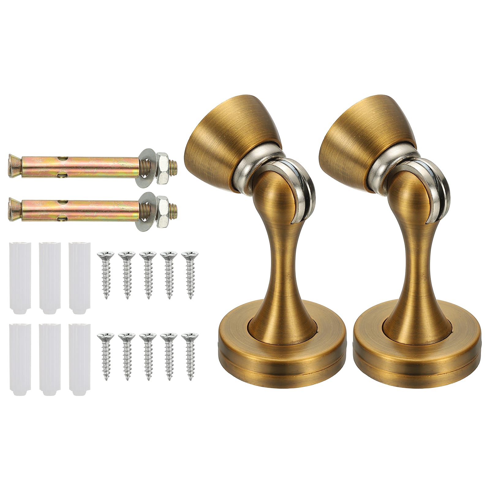 Unique Bargains - 2pcs High-Quality Magnetic Door Stopper with Screws, Wall Protector for Home Office Floor Mounting, Durable & Strong - Yellow Bronze price history on PriceWatchPro