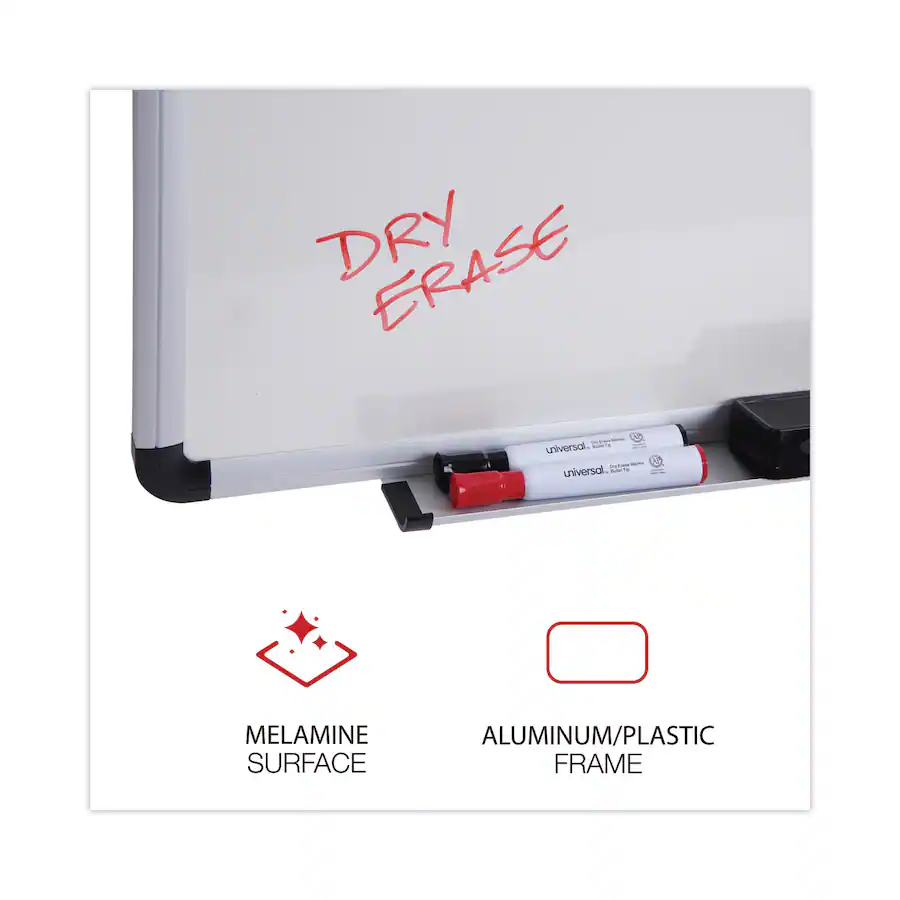 36" X 24" Melamine Dry Erase Board With Aluminum Frame - White Erase Board For Office