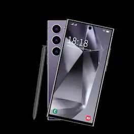 Loheer - I24 Ultra Android Phone 8+256GB 6.8 Inch FHD Dual SIM Unlocked Smartphone Built-In Pen - Purple