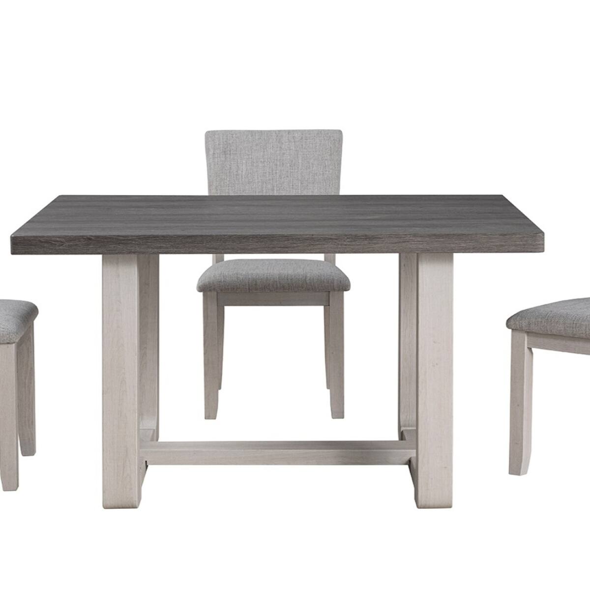 Loheer Rectangular Dining Table, Transitional Trestle Base, Seats Four ...