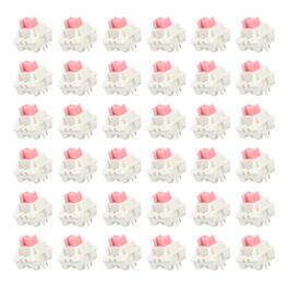 Unique Bargains - 36pcs Keyboard Switches (5-Pin 45gf) Dustproof Pre-Lubed Tactile Linear Switch Replacement for MX Mechanical Keyboard - Pink