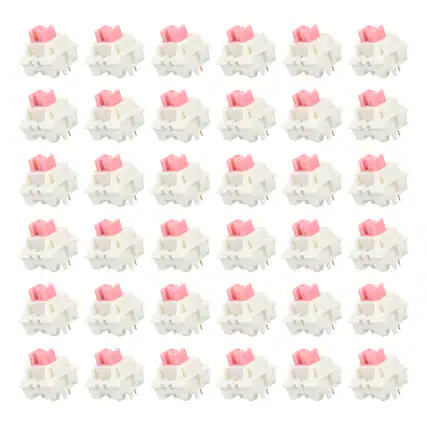 Front. Unique Bargains - 36pcs Keyboard Switches (5-Pin 45gf) Dustproof Pre-Lubed Tactile Linear Switch Replacement for MX Mechanical Keyboard - Pink.