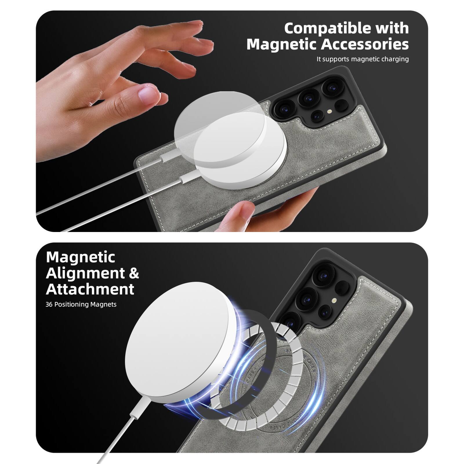 Compatible with Magnetic Accessories  
It supports magnetic charging  

Magnetic Alignment & Attachment  
36 Positioning Magnets