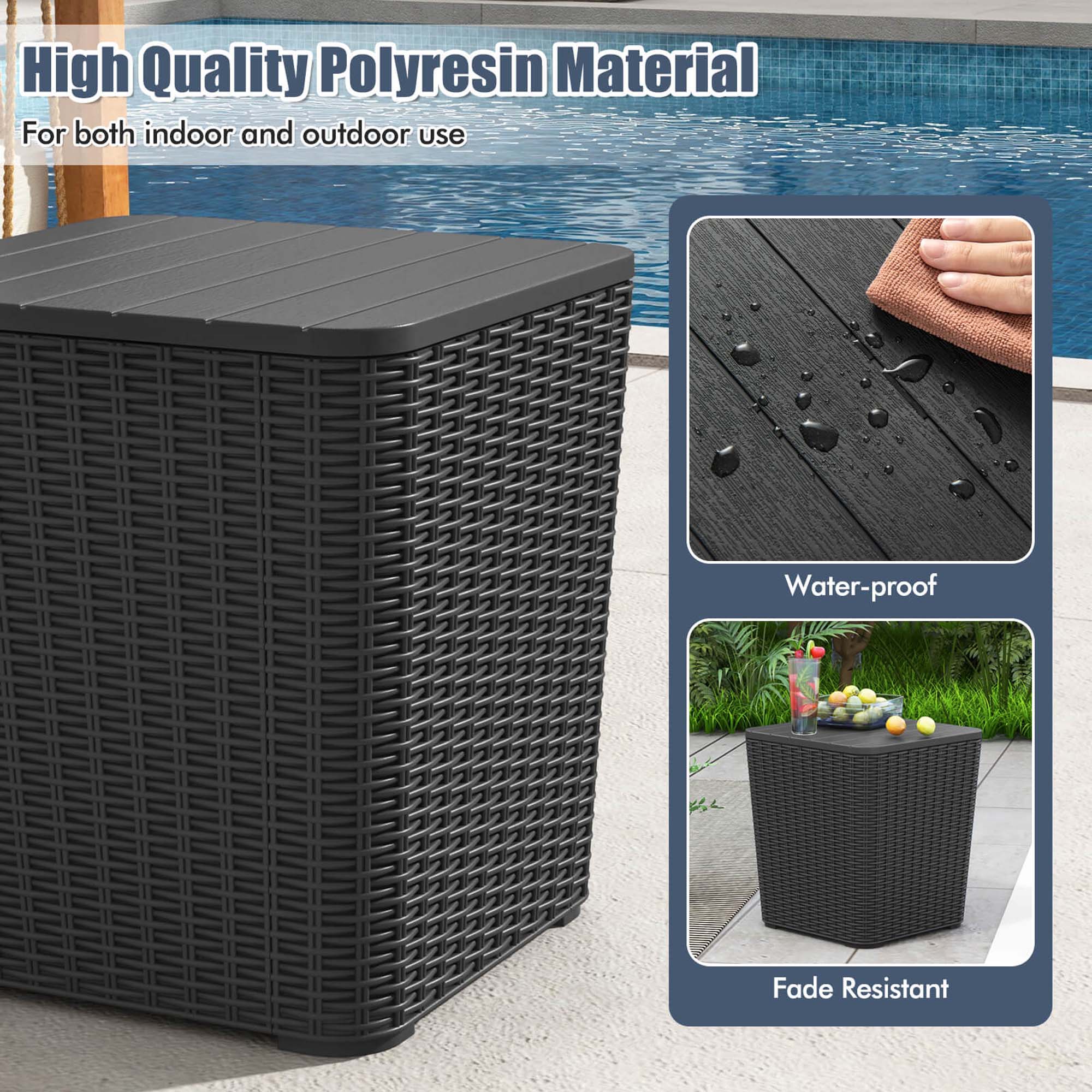High Quality Polyresin Material  
For both indoor and outdoor use  

Water-proof  
Fade Resistant