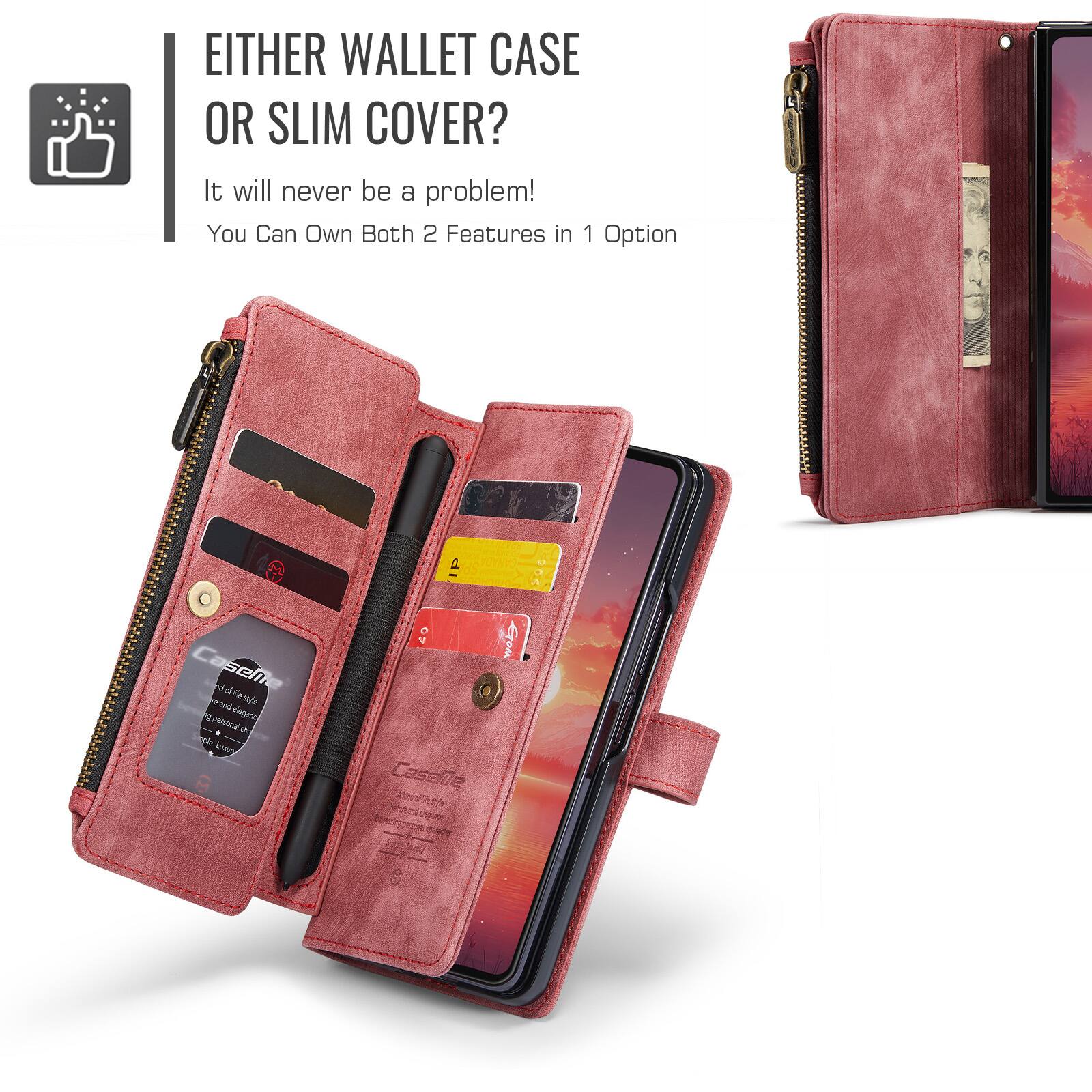 EITHER WALLET CASE OR SLIM COVER?  
It will never be a problem!  
You Can Own Both 2 Features in 1 Option
