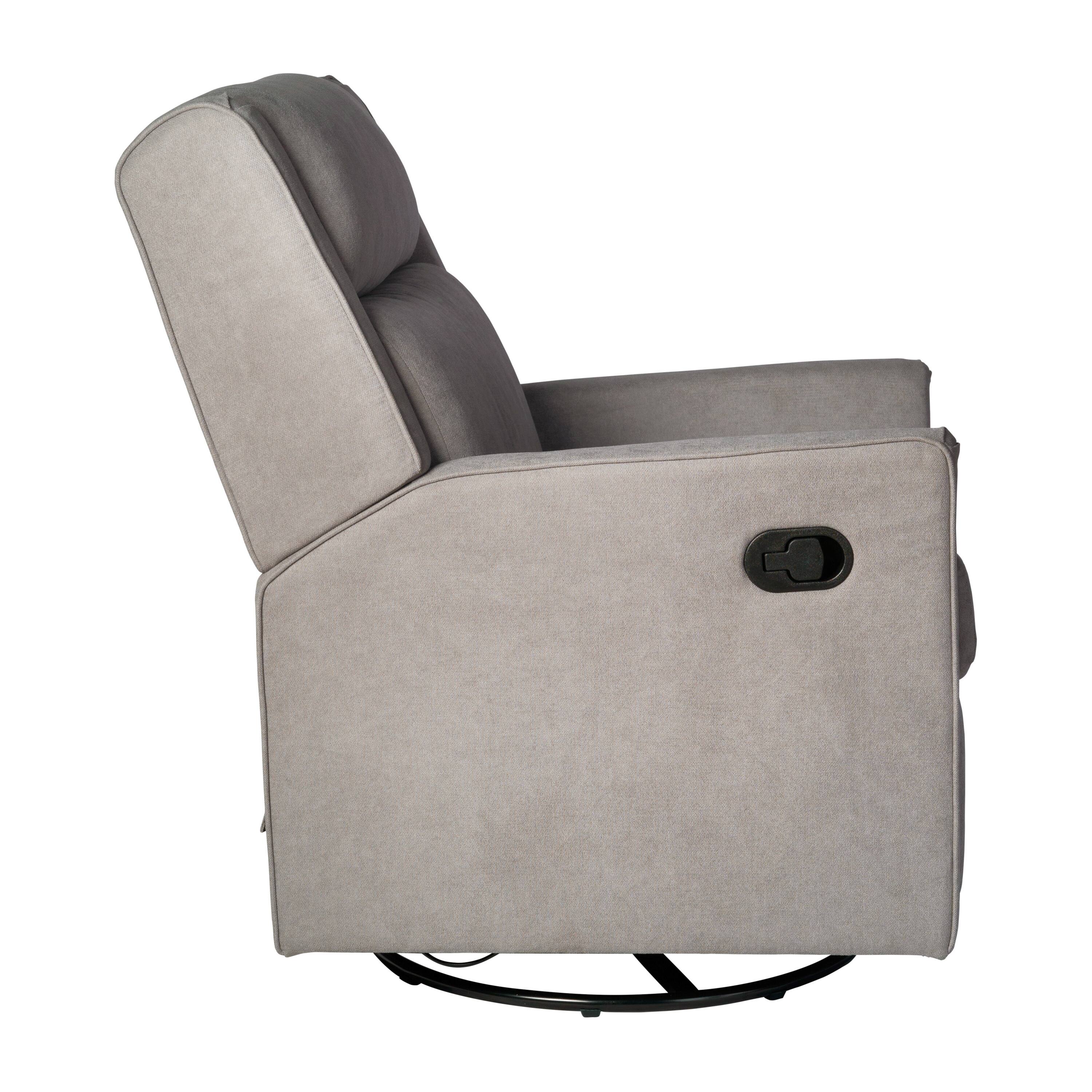 Alt View 8. Emma + Oliver - Mari Manual Glider Rocker Recliner with 360 Degree Swivel Perfect for Living Room, Bedroom, or Nursery - Light Gray.