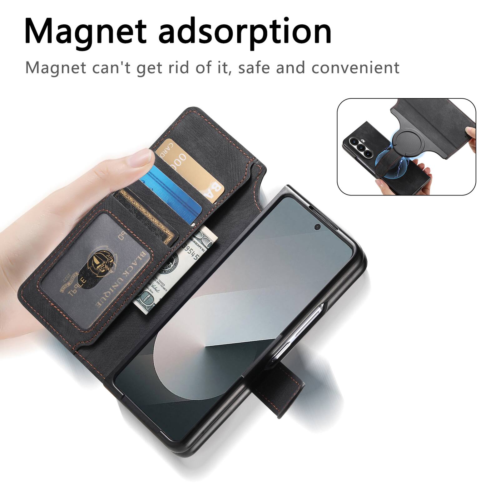 Magnet adsorption  
Magnet can't get rid of it, safe and convenient  

CARD 00  
A o0 PO S 2023 - BLACK  
TBALE 2 - Iian UNIQUE  
ERVE 1 9545