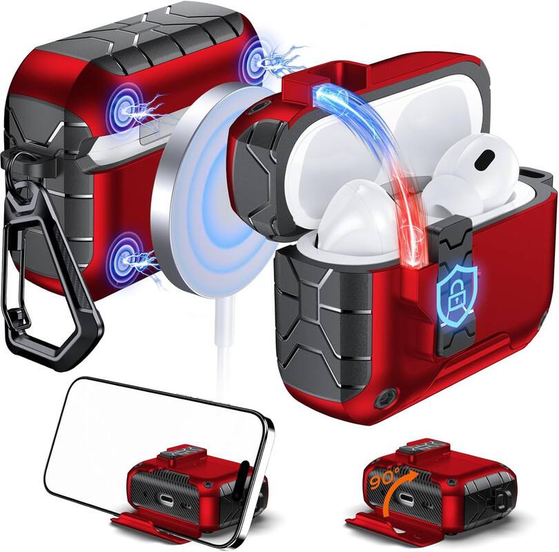 Front. RISOKEYS - Auto-Open for AirPods Pro 3 Gen Case with Built-in Magnets, [One-Press Auto-Open] [Compatible with Mag-Safe Charging].