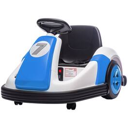 Qaba - Kids Bumper Car with Big Wheels, Electric Car for Kids with 360-Degree Spin, Slow Start - Blue
