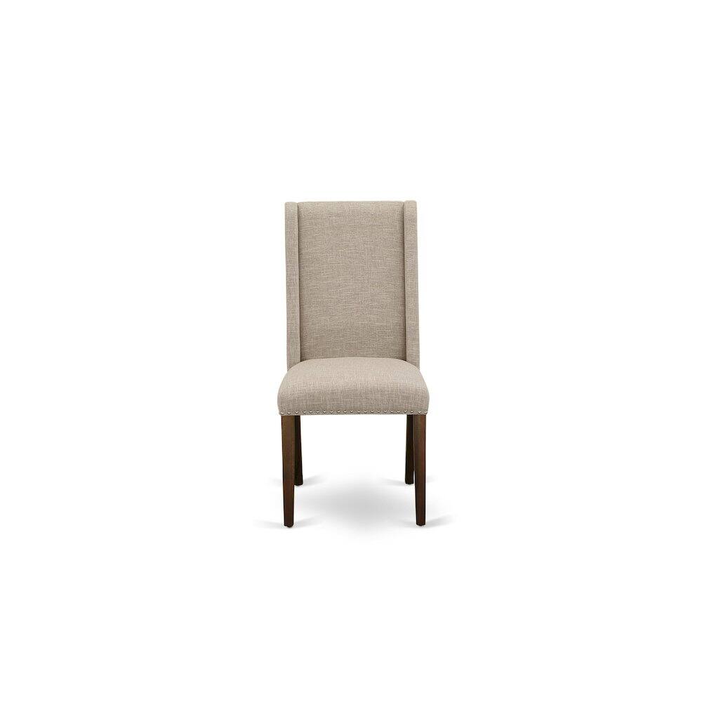 Back. Luxe - 5-Piece Kitchen Table Set A Wooden Dining Table, 4 Light Tan Dining Chairs - Light Tan.