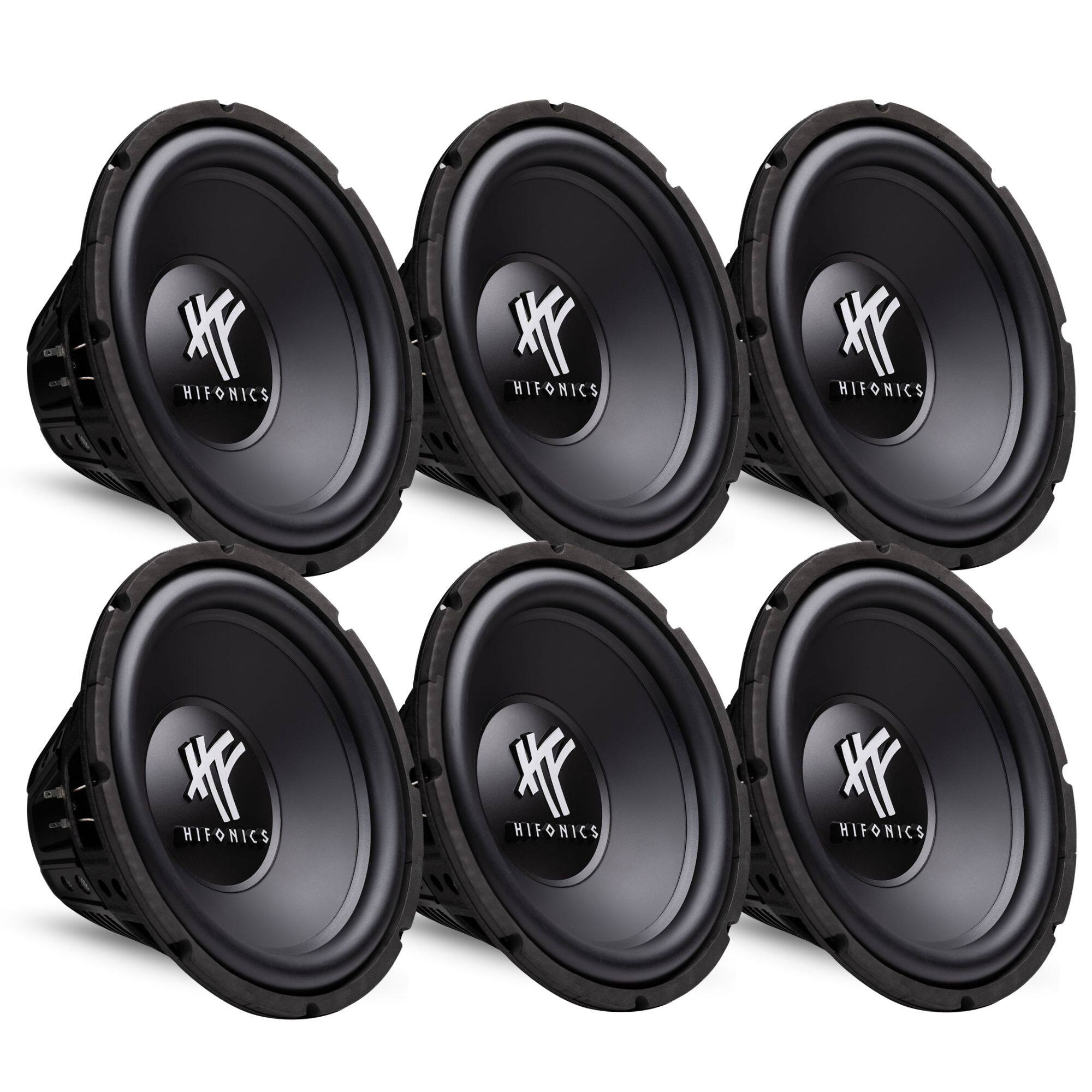 Hifonics - 12" 800 Watt 4 Ohm DVC Car Audio Subwoofer Power Bass Sub (6 Pack) - Black