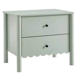 FurniFact - Nightstand with 2 Drawers in Elegant Finish for Bedroom Storage - Green