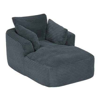 Front. Z-Edge - Corduroy sleeper sofa couch, no assembly needed, Perfect for Living Room/Dorm/Apartment - Dark Grey - Dark Grey.