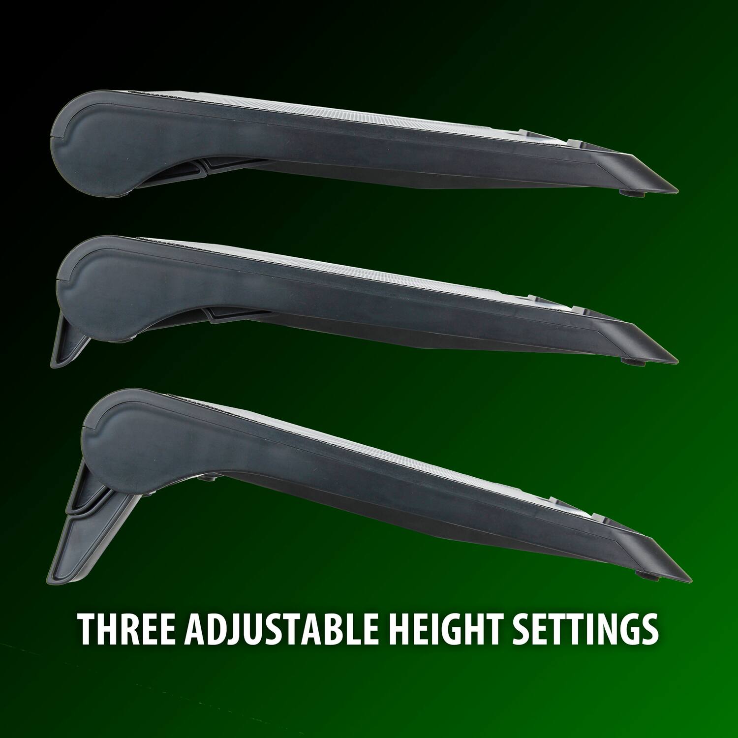 THREE ADJUSTABLE HEIGHT SETTINGS