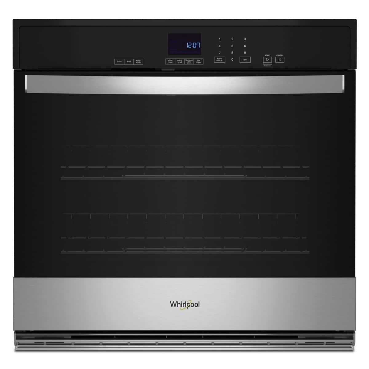 Whirlpool - 4.3 Cu. Ft. Single Self-Cleaning Wall Oven - Stainless Steel - Front_Zoom