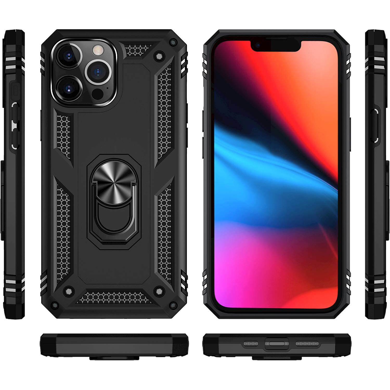 Alt View 11. SaharaCase - Kickstand with Belt Clip Case for Apple iPhone 13 Pro Max - Black.