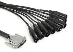 Front. Warm Audio - 6 FT Premier DB25 to XLR 3-Pin Male 8-Channel Analog Breakout Cable, Connect Interfaces, Ideal for Studios and Stages.