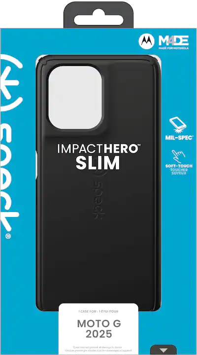 Speck - ImpactHero Slim Case for Moto G (2025) - Black Speck - ImpactHero Slim Case for Moto G (2025) - Black