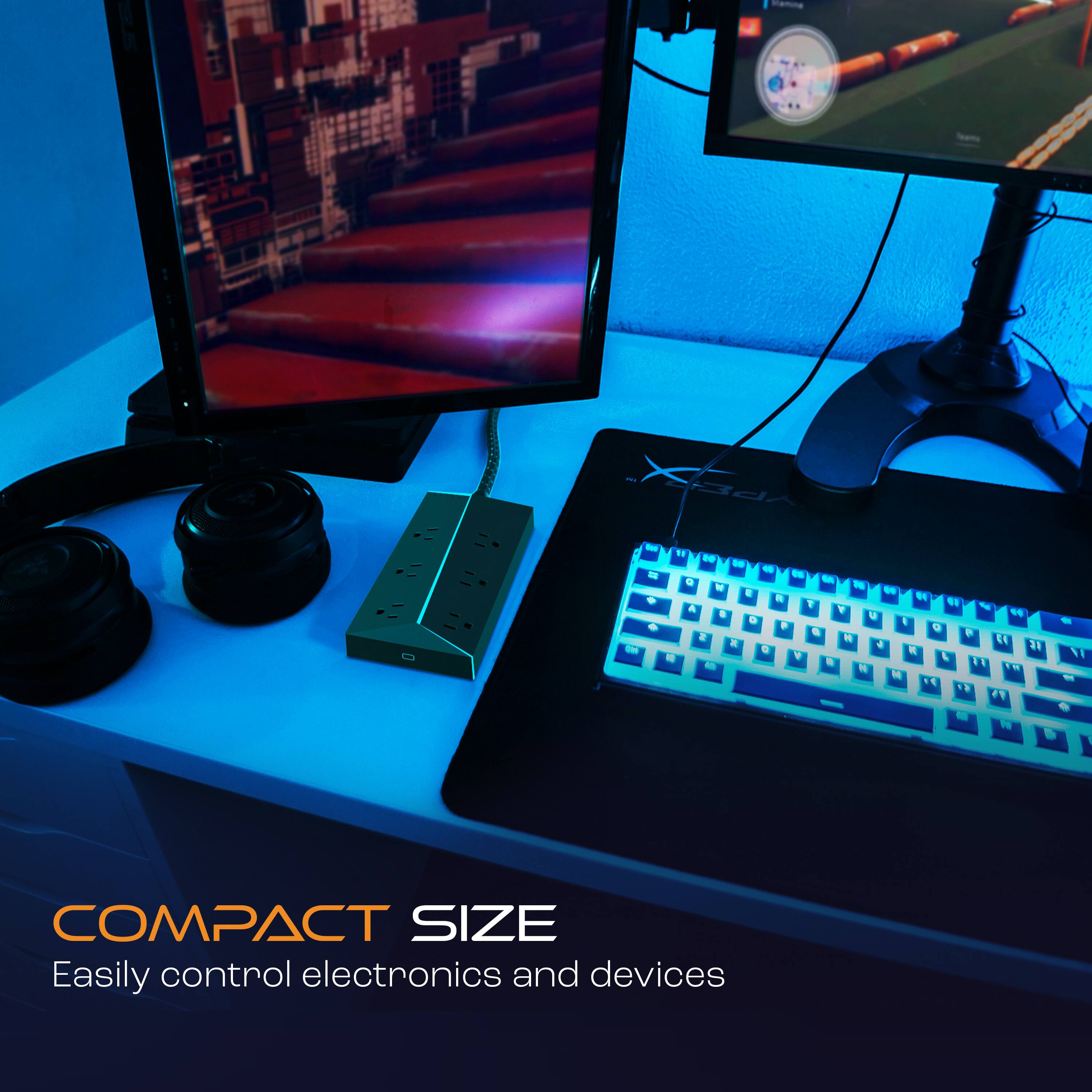 "COMPACT SIZE Easily control electronics and devices."