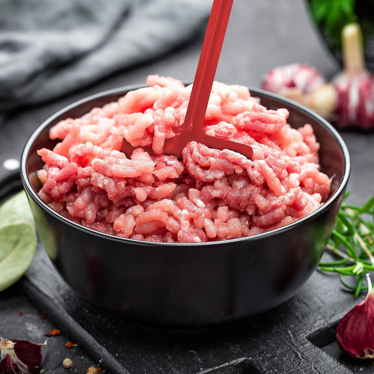 Alt View 7. Zulay Kitchen - Zulay Kitchen Ground Beef Chopper Tool Hamburger Smasher Tool - Meat Chopper For Ground Beef - Dark Red.