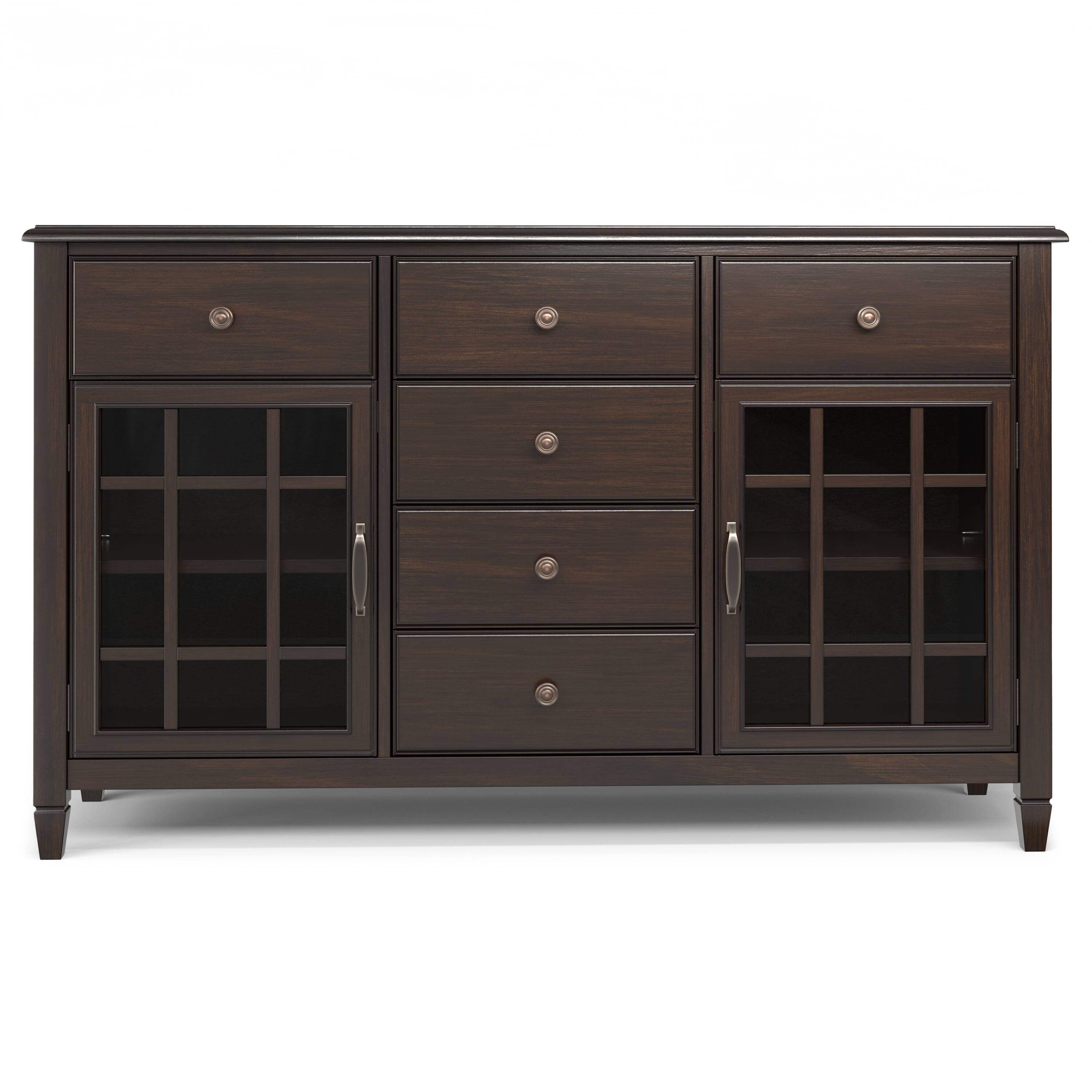 Left. Simpli Home - Simpli Home Connaught 60 inch Wide Solid Wood Sideboard Buffet in Chestnut Brown - Chestnut Brown.