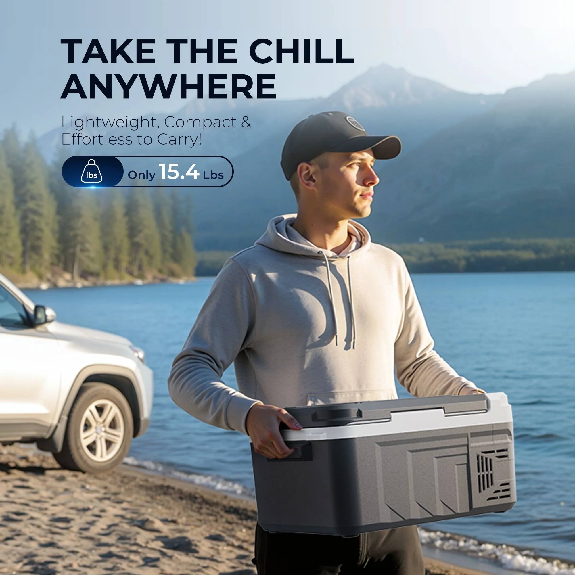 TAKE THE CHILL ANYWHERE

Lightweight, Compact & Effortless to Carry!

Only 15.4 Lbs