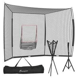 Soozier - and Baseball Net with Strike Zone, Tee, Caddy - Black