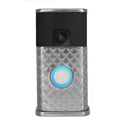 Front. Michael Healy - Scales Video Doorbell Cover (Ring Battery Doorbell 2024 Release) - Nickel Silver.