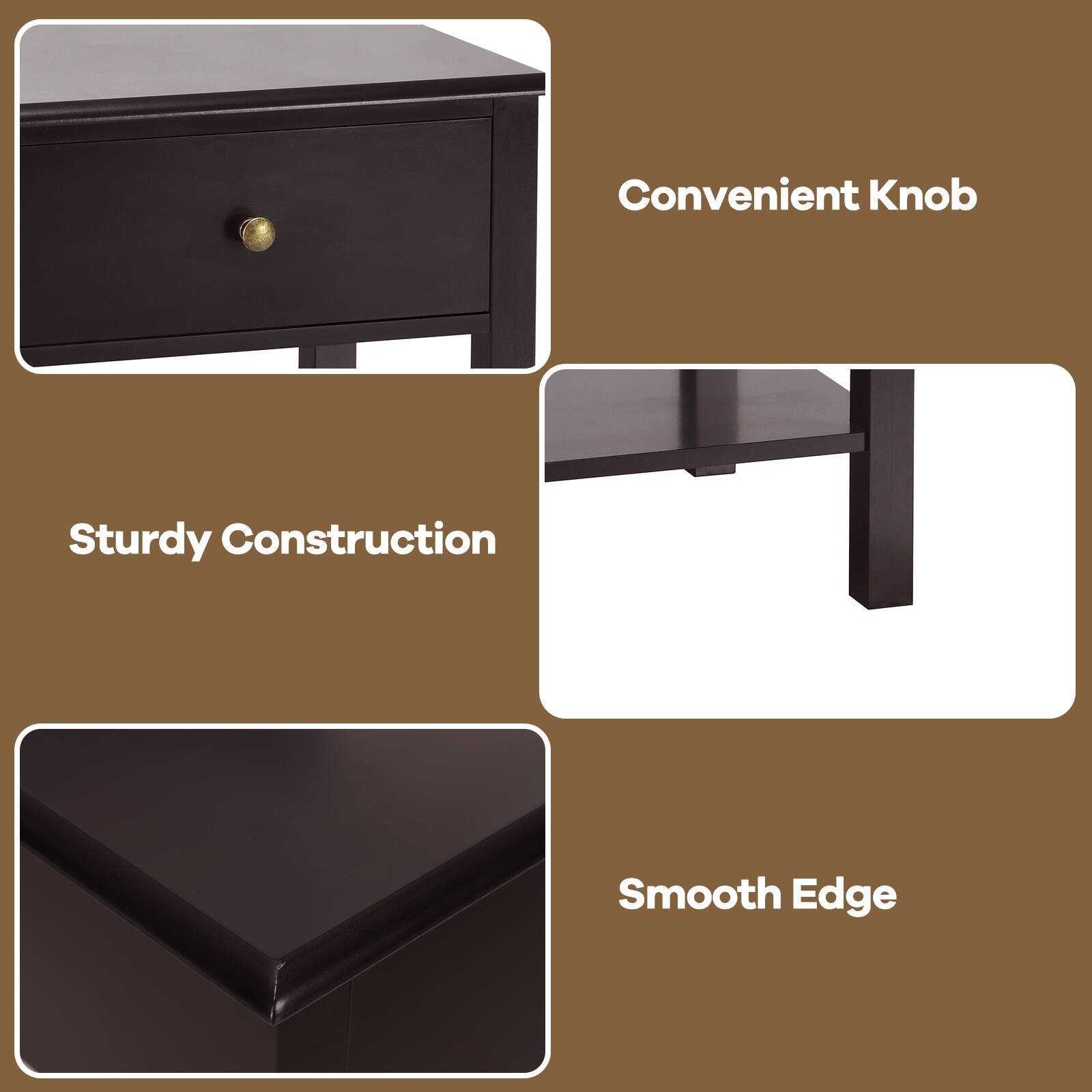 Convenient Knob, Sturdy Construction, Smooth Edge