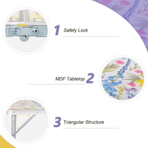 1. Safety Lock  
2. MDF Tabletop  
3. Triangular Structure