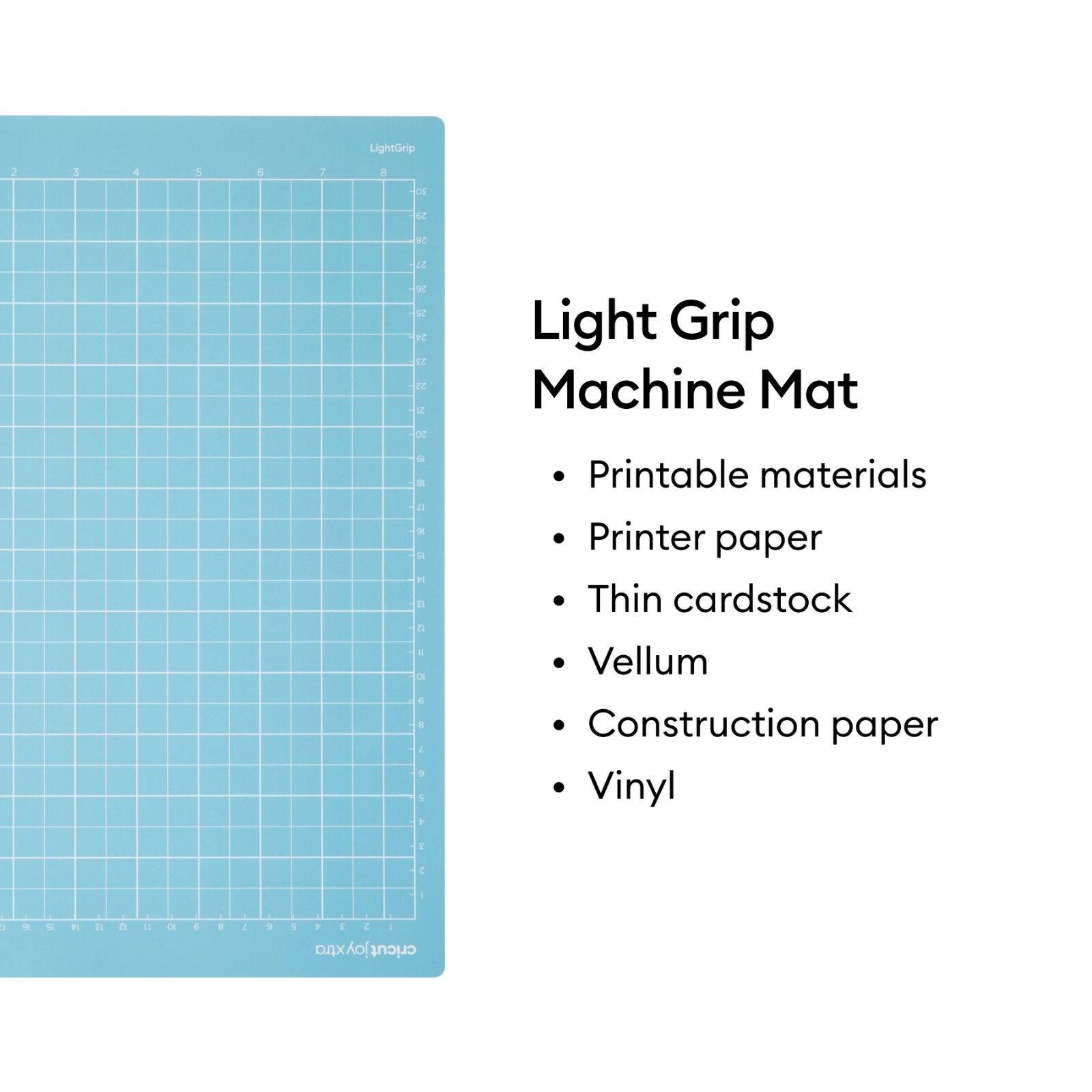 Light Grip Machine Mat

- Printable materials
- Printer paper
- Thin cardstock
- Vellum
- Construction paper
- Vinyl