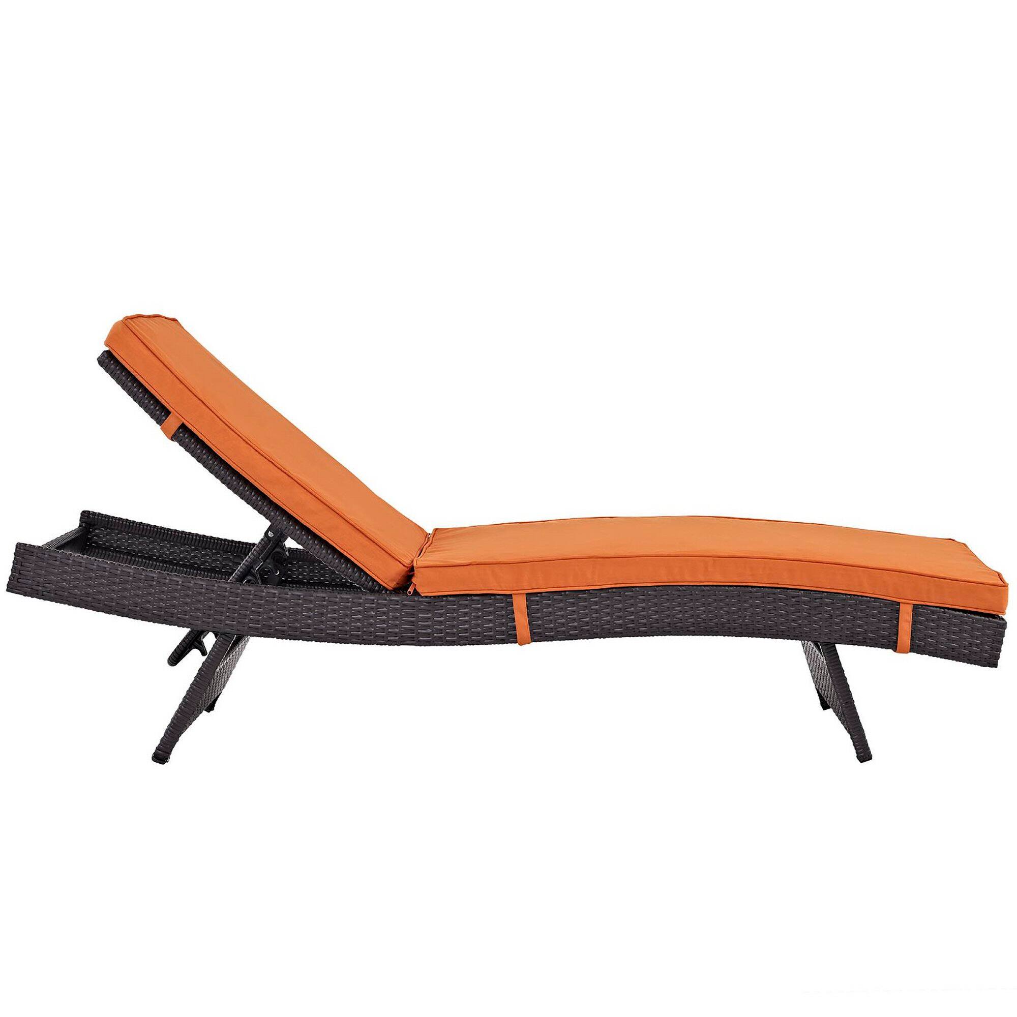 Left. Modway - Convene Outdoor Patio Chaise by Modway - Espresso Orange.