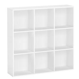 Songmics Home - CUSTOS Collection - Bookshelf, Bookcase, Cube Shelf with 9 Compartments,Storage Shelf, for Living Room, Home Office - Cloud White