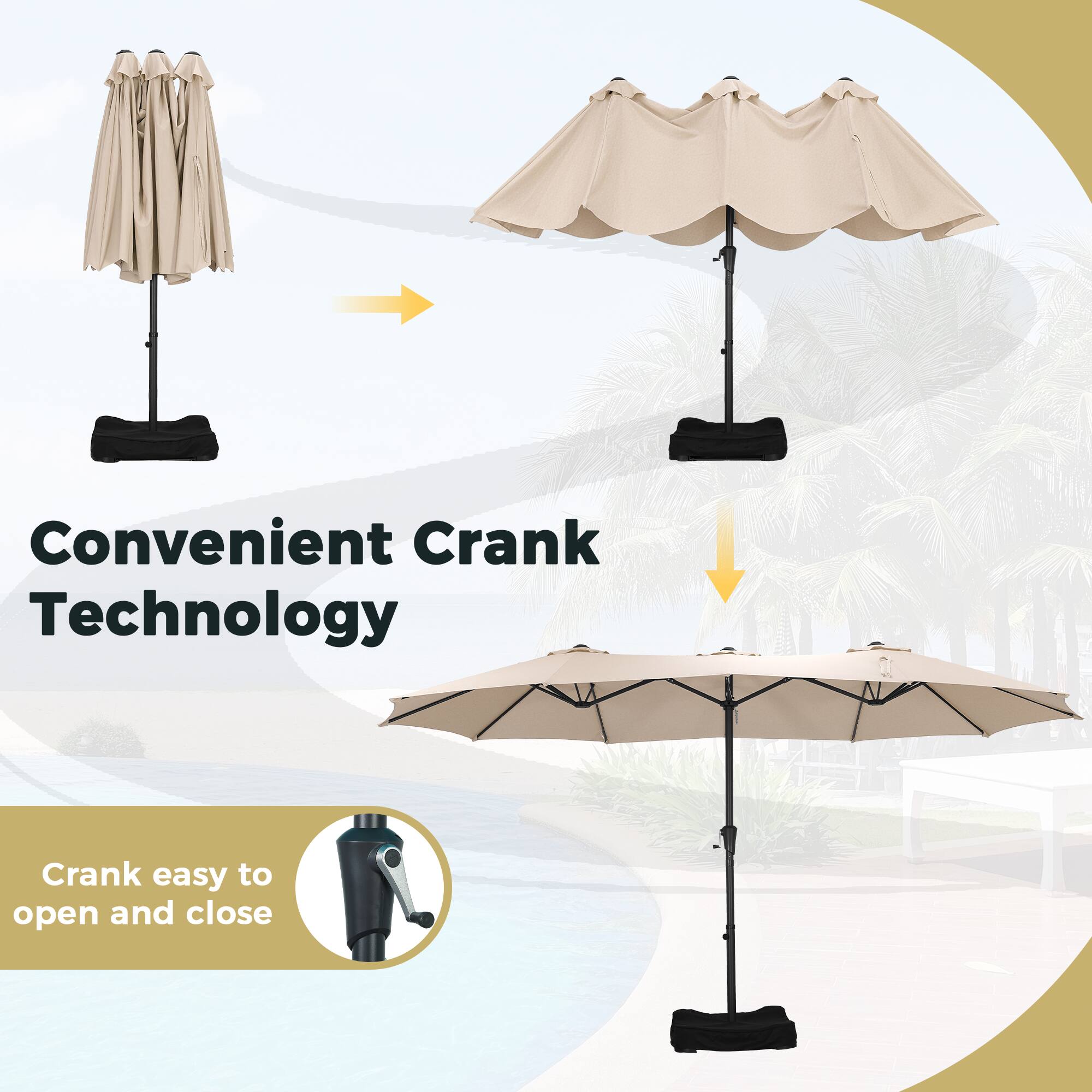 Convenient Crank Technology  
Crank easy to open and close