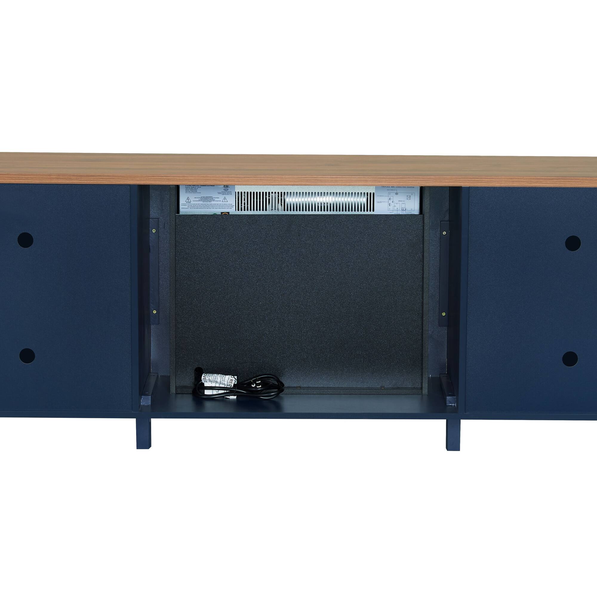 Boyel Living 68 in Electric Fireplace TV Stand with Log Display ...