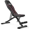 Front. FED Fitness - 660 LBS Adjustable Bench for home gym,8 backrest, 4 seat, and 3 leg positions - Black-red.