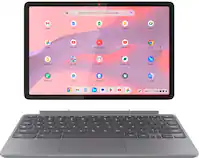 Lenovo - Duet 11 Chromebook 11" 2K LCD Touchscreen 2-in-1 Laptop - MediaTek Kompanio 838 2024 - 4GB RAM - 128GB with keyboard - Luna Gray - Front_Zoom