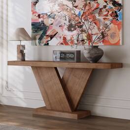 Loheer - Console Table, 66 Inch X Leg Console Table, Modern Narrow Hallway Entryway Sofa Table - Walnut