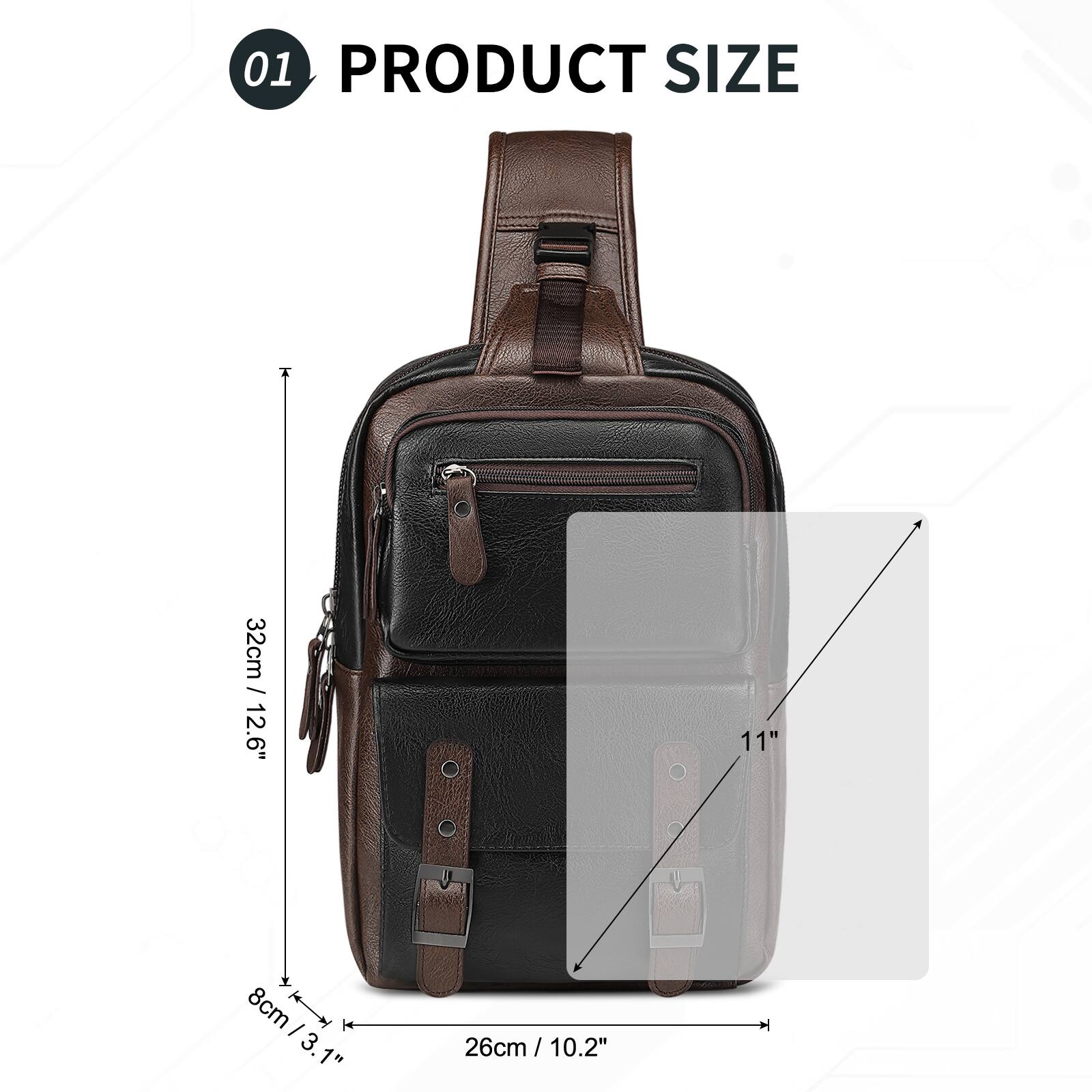 01 PRODUCT SIZE  
32cm / 12.6"  
11"  
8cm / 3.1"  
26cm / 10.2"