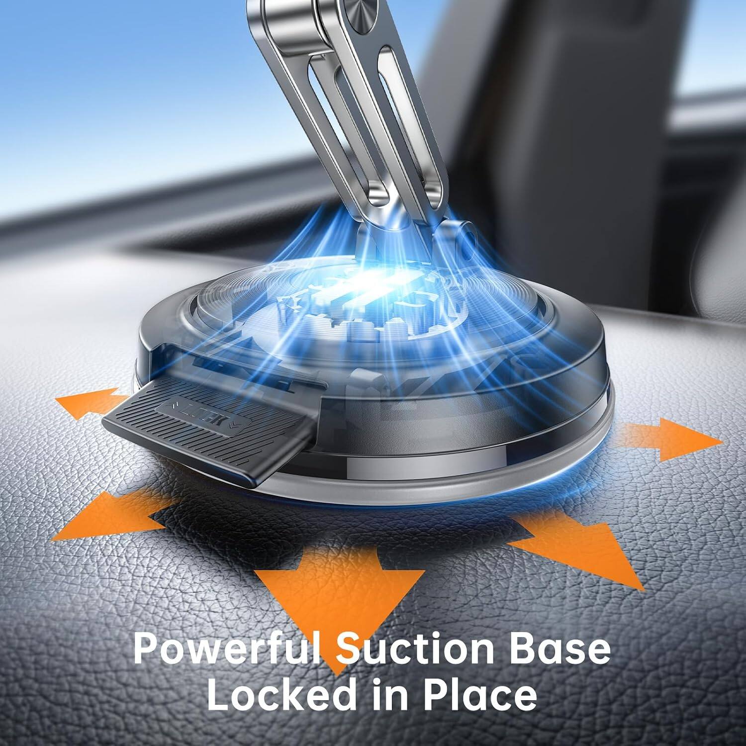 Powerful Suction Base Locked in Place