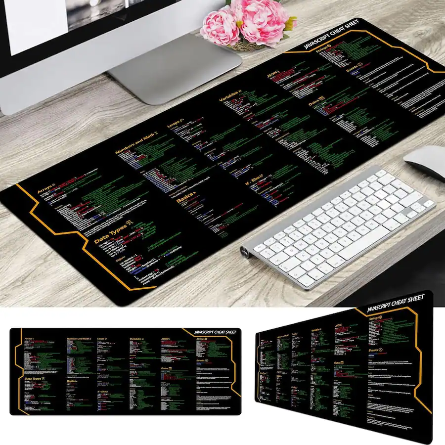 Designfullprint JavaScript Cheat Sheet Mouse Pad – Developer Reference ...