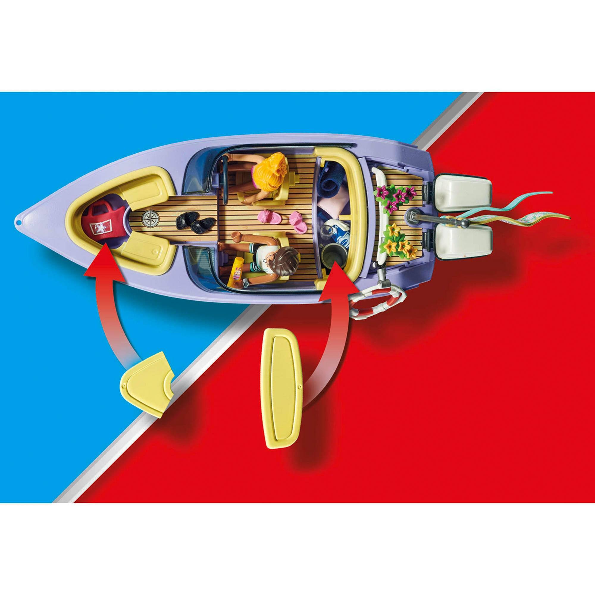 Alt View 4. Playmobil - Playmobil 71366 Honeymoon Speedboat Trip 68 Piece Building Set - Multi-Colored.