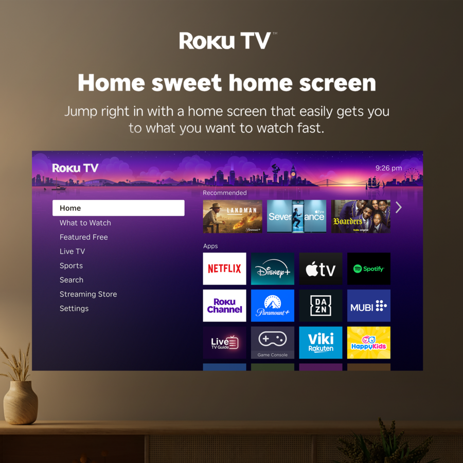 Roku Smartscreen Aurzen Smart Projector Roku TV Built in, Roku Streaming Experience ...