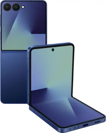 Front. Samsung - Galaxy Z Flip7 512GB - Blue Shadow.