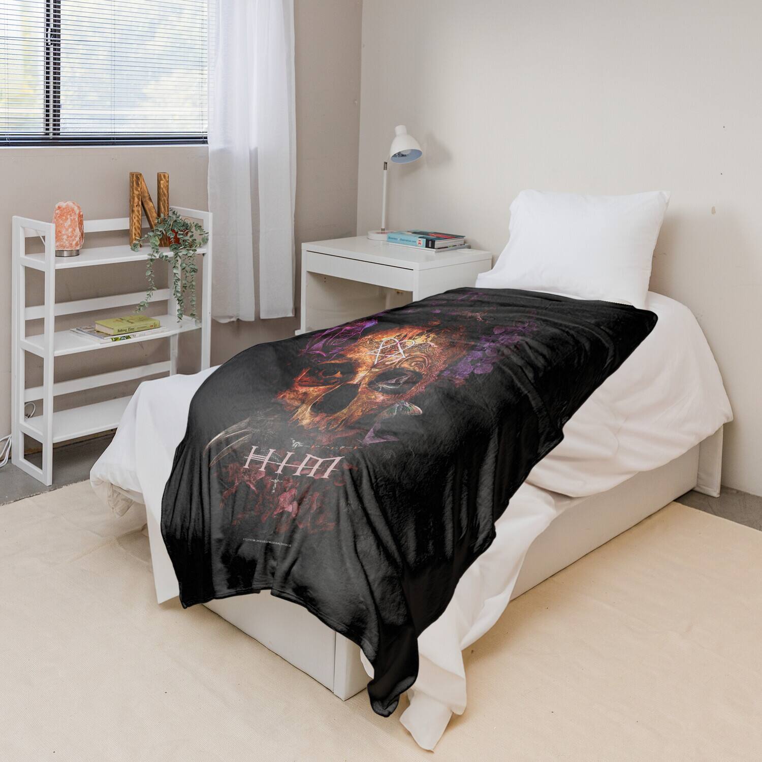 Alt View 2. PopMarket - HiM - Rocksax - HIM - Corpus - Sherpa Fleece Throw (50 in x 60 in) - Multicolor.