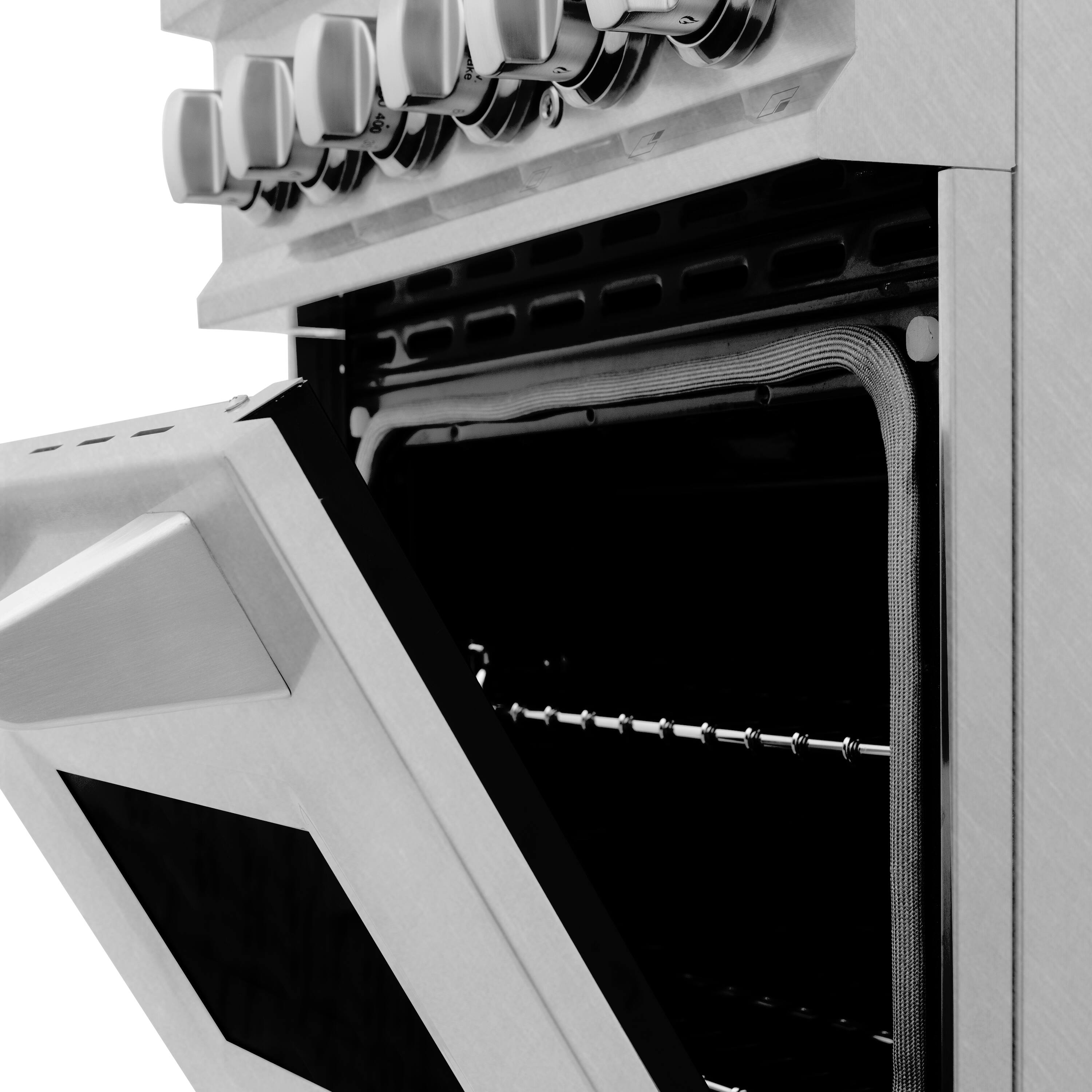 Alt View 7. ZLINE - ZLINE 24 in. Legacy Dual Fuel Range w/ 4 Burners & Oven in Satin Stainless Steel (RAS-SN-24) - Satin Stainless Steel.