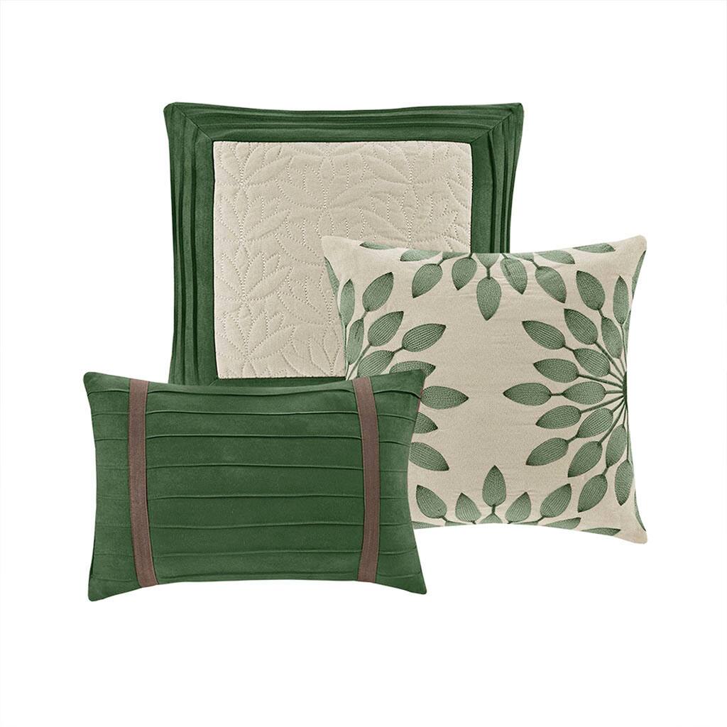Alt View 3. Gracie Mills - Gracie Mills Bryony 7-Piece Microsuede Comforter Set - Green.